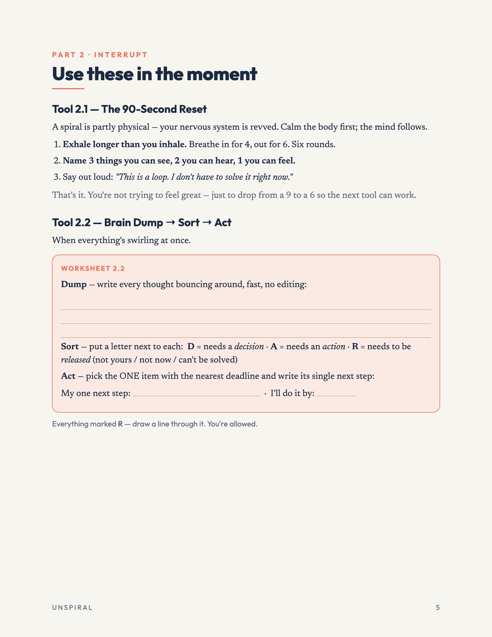 Sample tools page